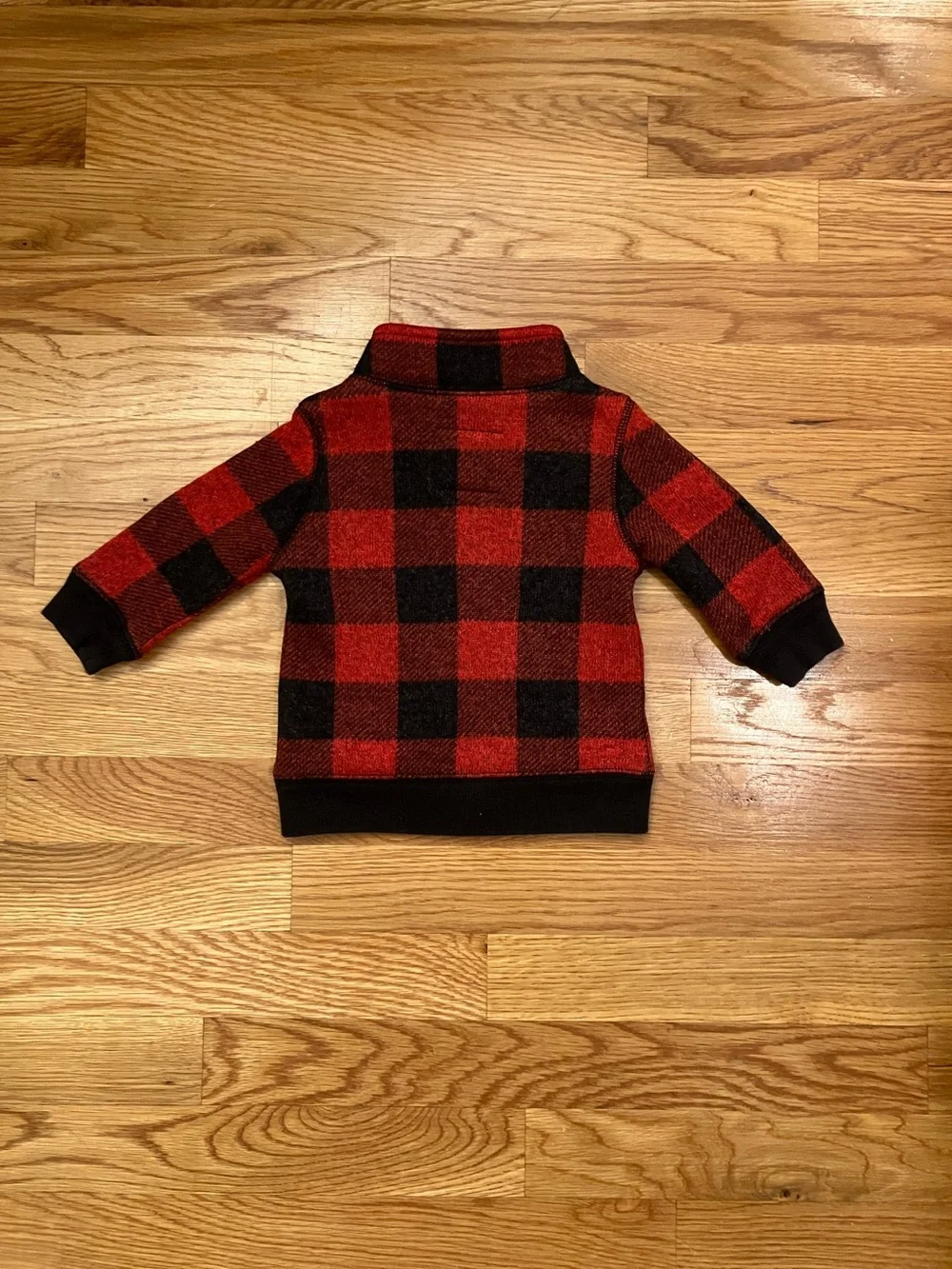 OshKosh B'gosh Red and Black Plaid Zip-Up Hoodie